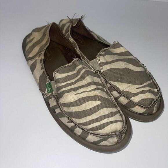 Sanuk Women’s Casual Slip on Shoes Zebra Print Size 8 - Picture 1 of 6